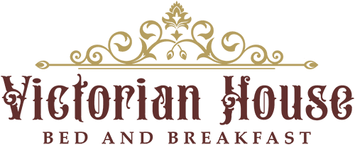 Logo design with stylized text in gold and maroon.